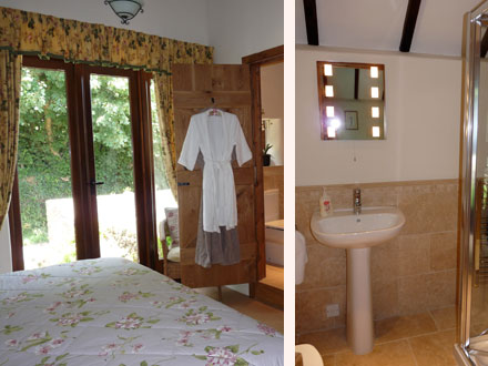 The courtyard bedroom and bathroom